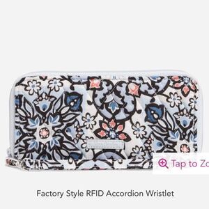 Vera Bradley Factory Style RFID Accordion Wristlet in Lisbon Medallion NWT
